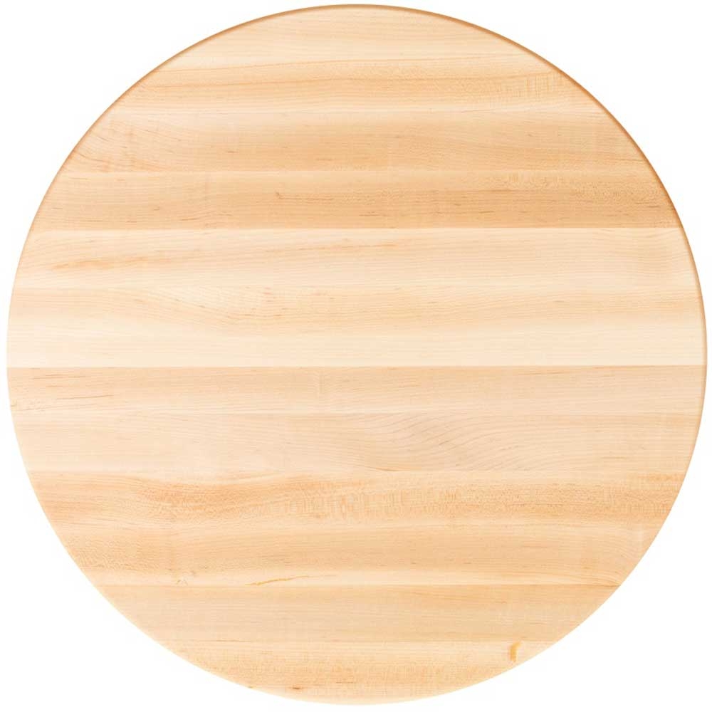 John Boos Tuff Var Finish Round Soft Maple Butcher Block Top, 36 x 36 x 1 3/4 inch.