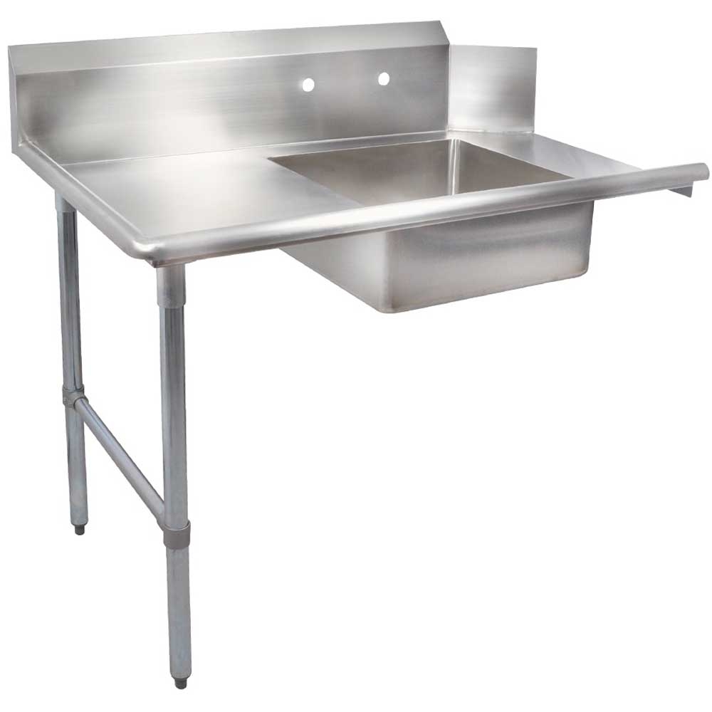 John Boos 16 Gauge Stainless Steel Soiled Dishtable with Left Leg, 132 inch.