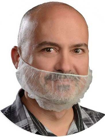 Tradex White Disposable Beard Cover - 100 count per pack -- 10 packs per case