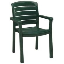 Grosfillex Acadia Amazon Green Stacking Dining Armchair -- 4 per case.