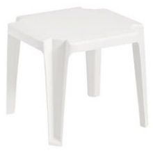 Grosfillex Miami Bistro White Stacking Low Table, 17 x 17 inch -- 6 per case.