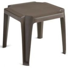 Grosfillex Miami Bistro Bronze Mist Stacking Low Table, 17 x 17 inch -- 6 per case.