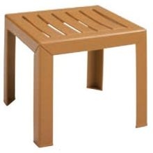 Grosfillex Bahia Teakwood Stacking Low Table, 16 x 16 inch.