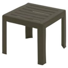 Grosfillex Bahia Bronze Mist Stacking Low Table, 16 x 16 inch.