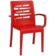 Grosfillex Essenza Red Stacking Armchair -- 4 per case.