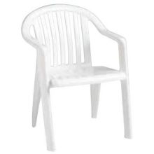 Grosfillex Miami Bistro White Lowback Armchair -- 4 per case.