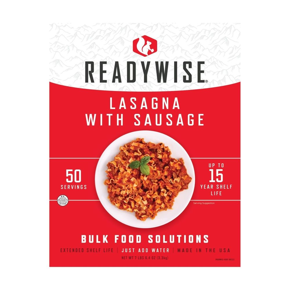 Readywise Lasagna with Sausage, 50 Servings -- 4 per case