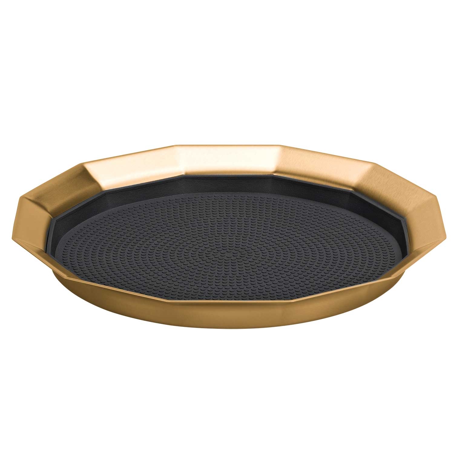 Service Ideas Stackable Small Vintage Gold Finish 12 Panel Non-Slip Removable Insert Tray