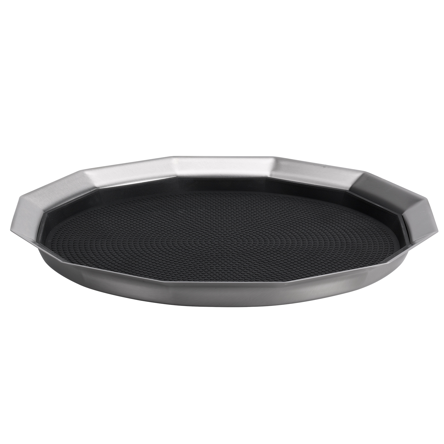 Service Ideas Stackable Medium Brushed Finish 12 Panel Non-Slip Removable Insert Tray
