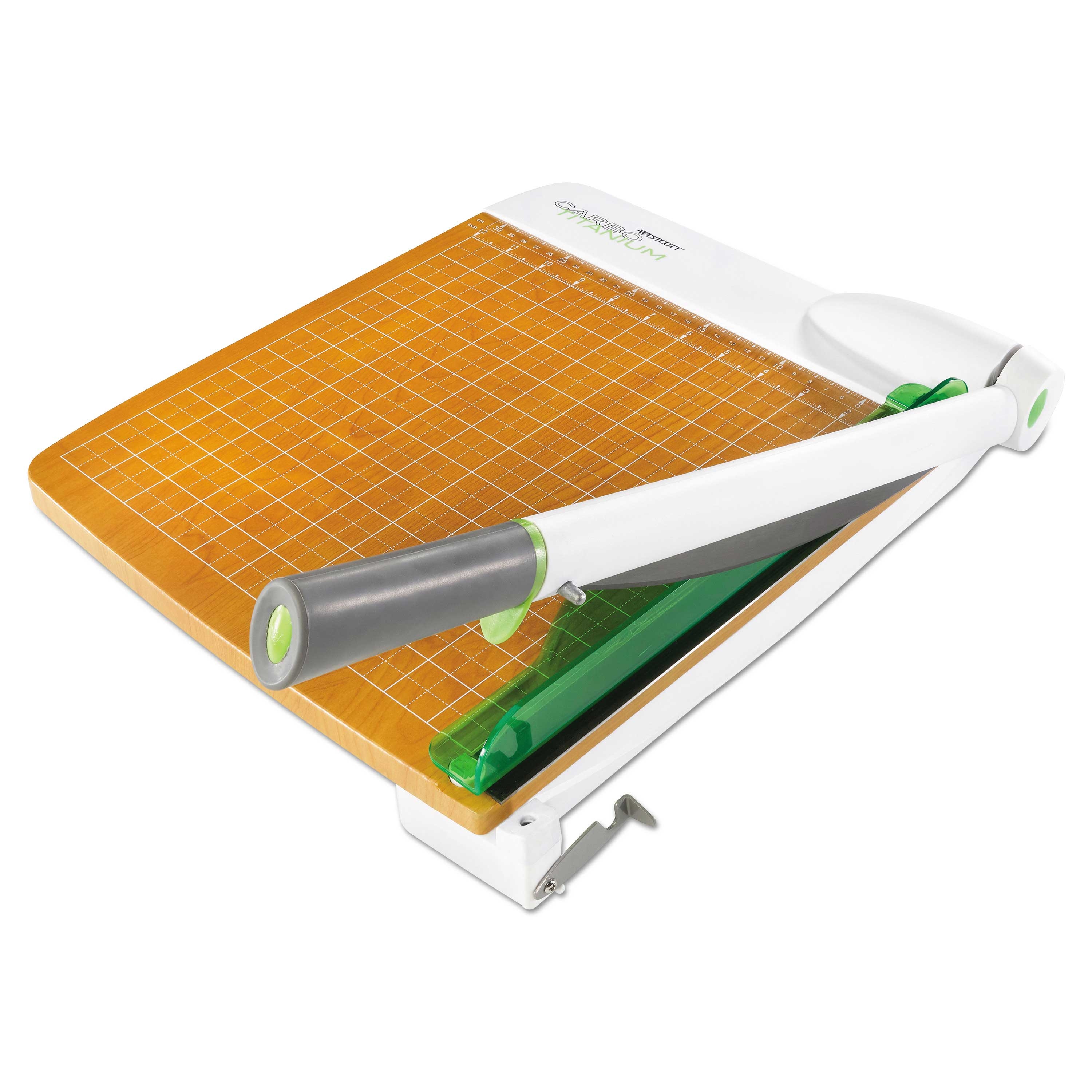 Westcott Wood Base Carbo Titanium Bonded Guillotine Paper Trimmer, 23.5 x 13.5 x 3.5 inch