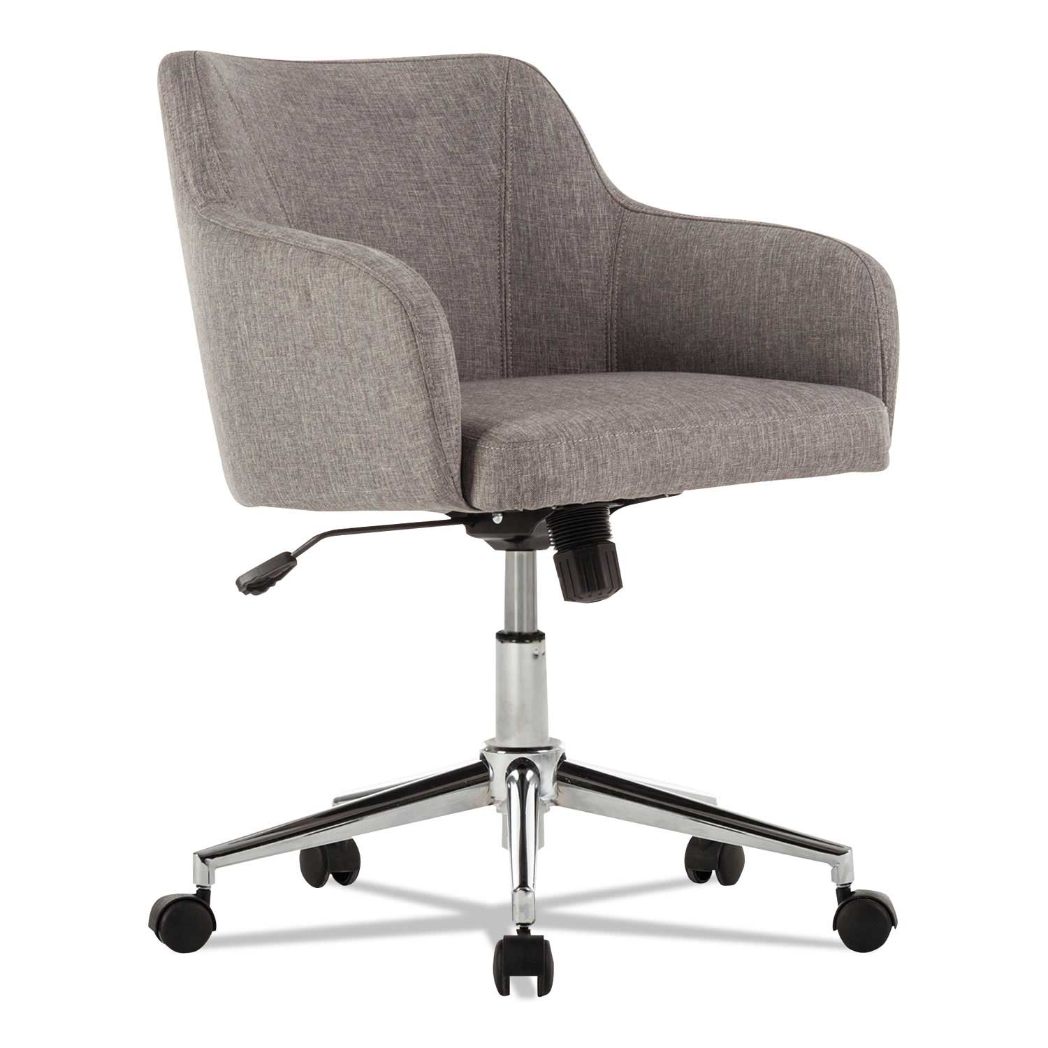 Alera Captain Series Gray Tweed Seat and Back Mid-Back Chair with Chrome Base, Supports upto 275 Pound