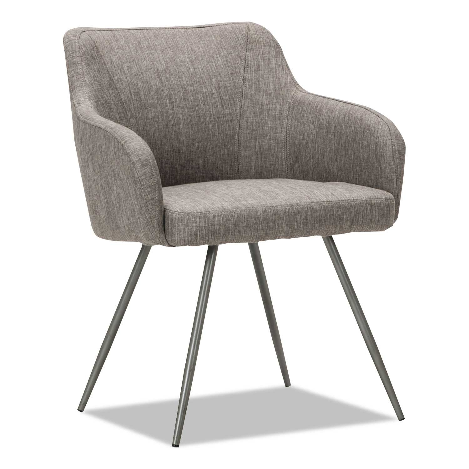 Alera Captain Series Gray Tweed Seat and Back Guest Chair with Chrome Base, 24 x 24.5 x 30.25 inch