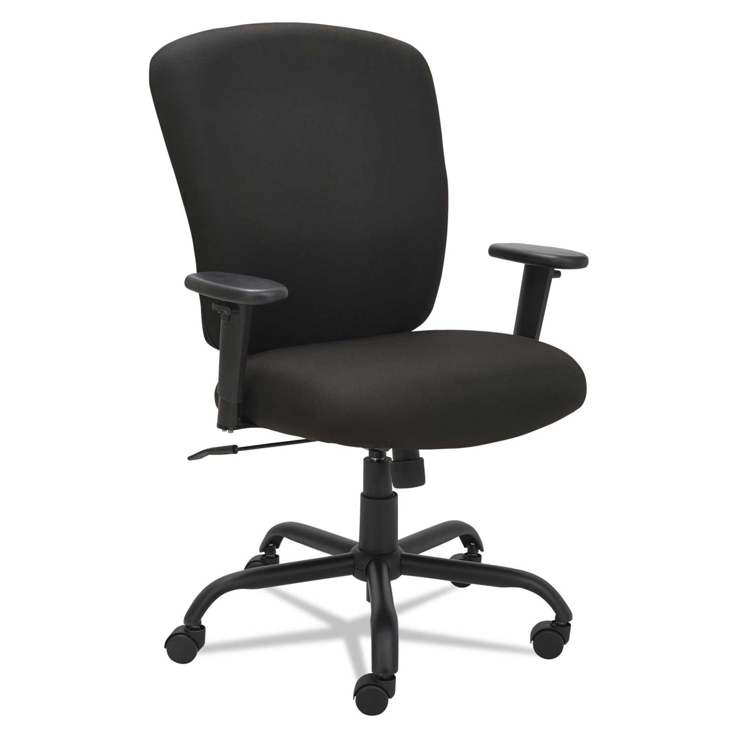 Alera Mota Series Black Seat and Back Big and Tall Chair with Black Base, Supports upto 450 Pound