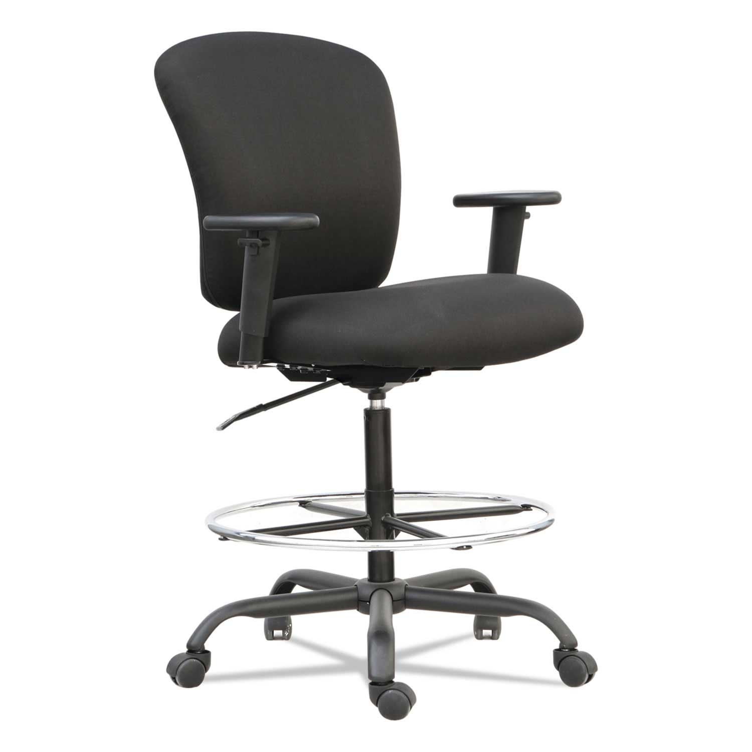 Alera Mota Series Black Big and Tall Stool with Black Base and Seat, Supports upto 450 Pound