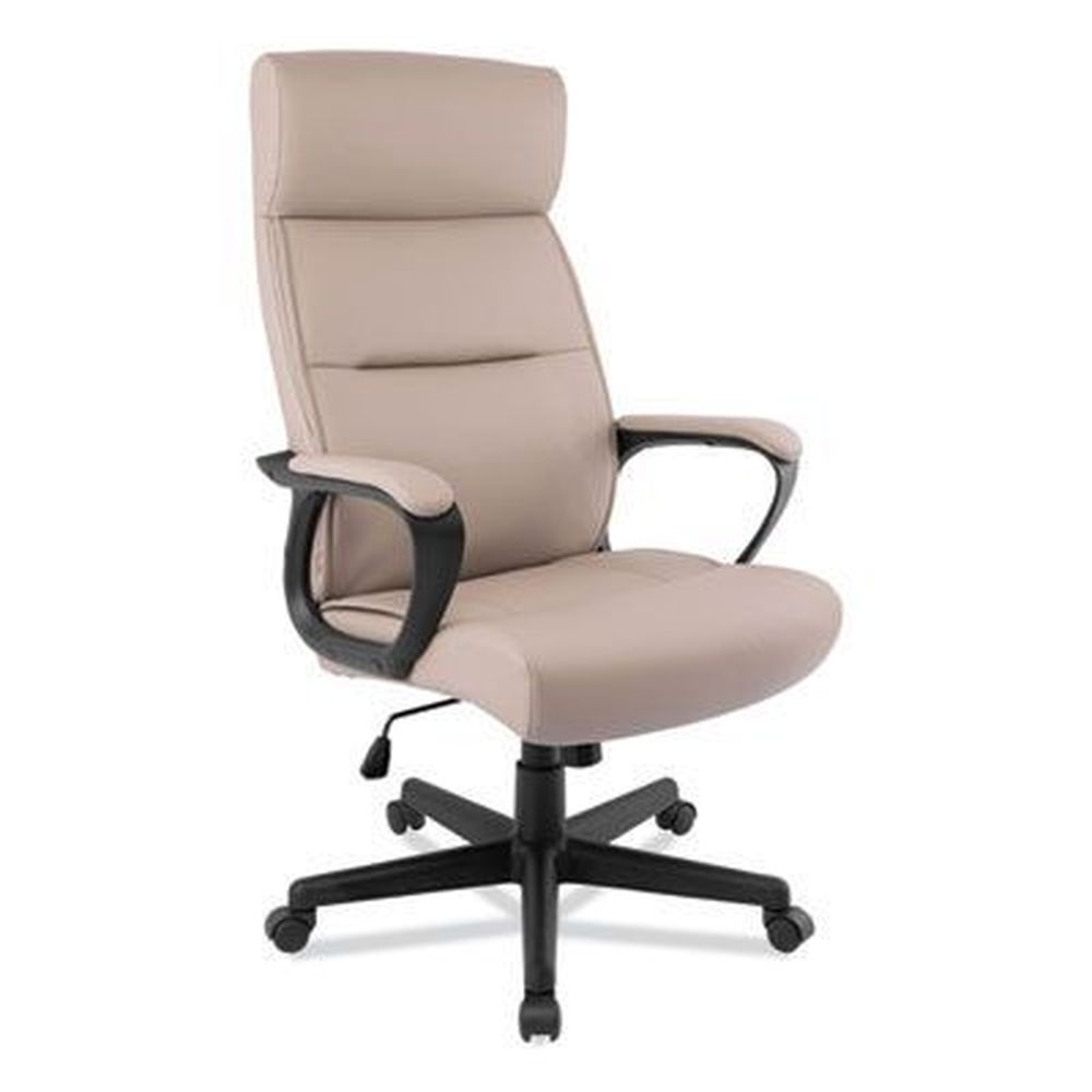 Alera Oxnam Series Tan Seat/Back Black Base High-Back Task Chair, Supports Up to 275 Pound