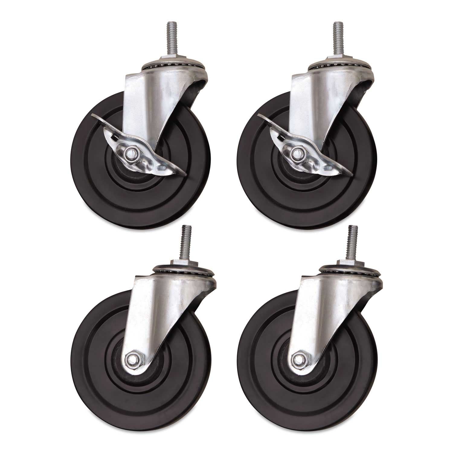 Alera Gray/Black Optional Casters for Wire Shelving - 4 per set -- 1 set