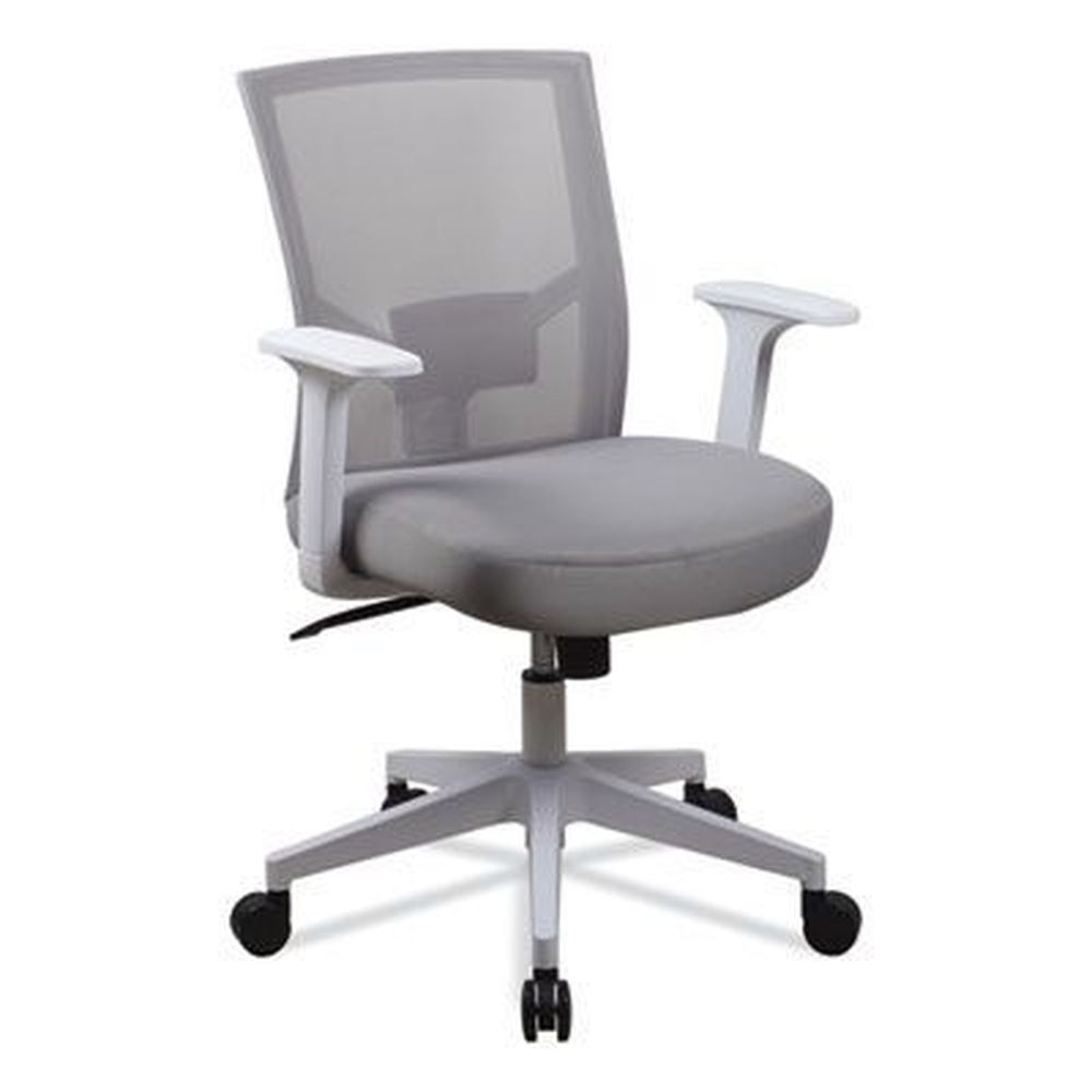 Workspace by Alera Gray Seat Gray Mesh Back Fabric Task Chair, 17.32 to 21.1 inch Seat Height