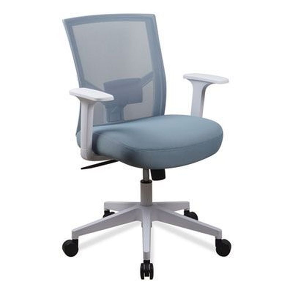 Workspace by Alera Seafoam Blue Seat and Back Mesh Back Fabric Task Chair, 17.32 to 21.1 inch Seat Height