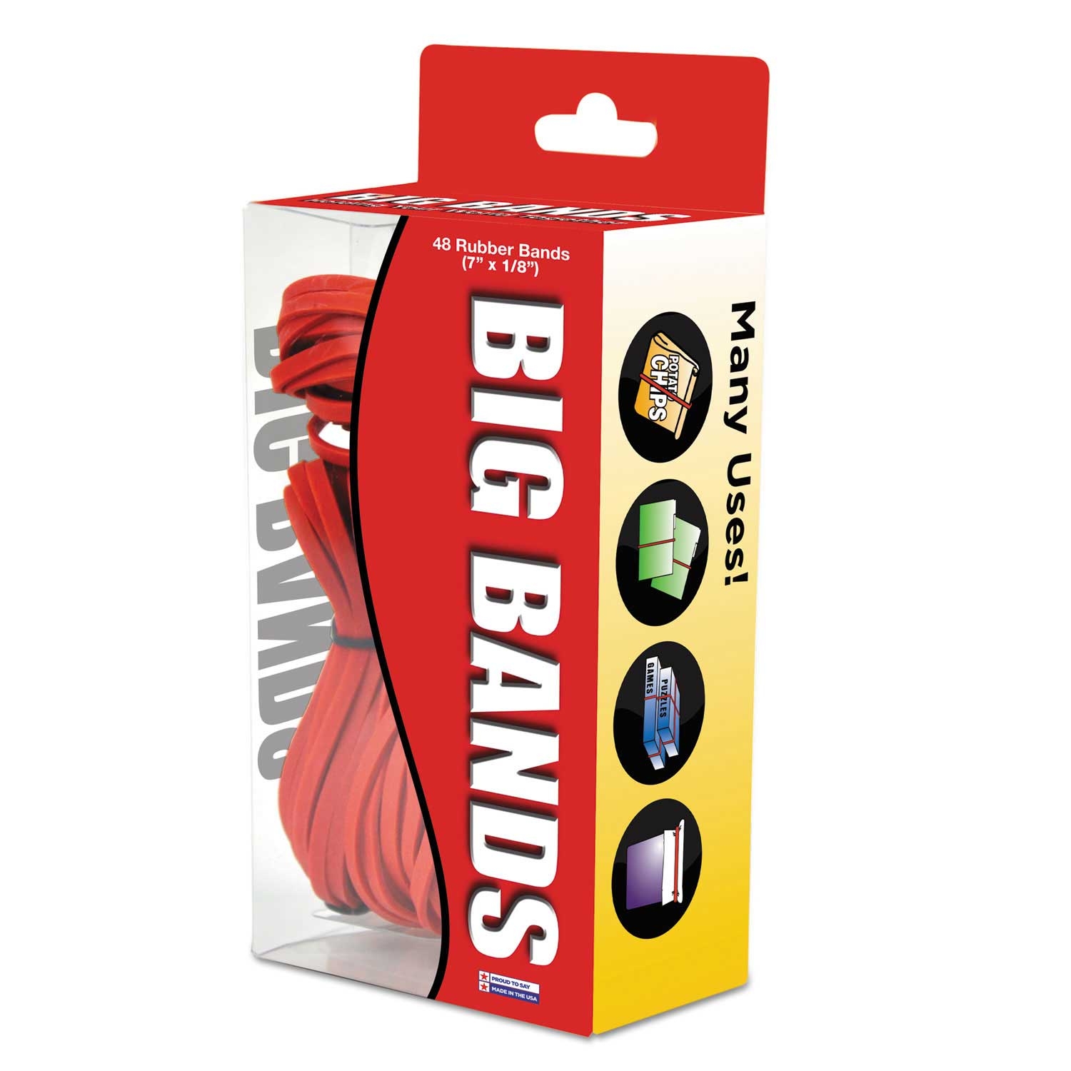 Alliance Red Big Bands Size 117B0.07 inch Gauge Rubber Bands, 7 x 1/8 inch -- 48 per case