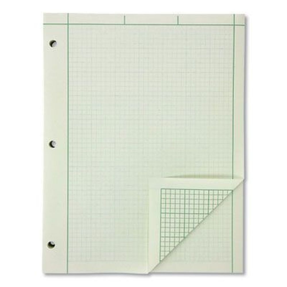 Ampad Cross-Section Quadrille Rule Evidence Engineers Computation Pad, 200 Green-Tint 8.5 x 11 Sheets