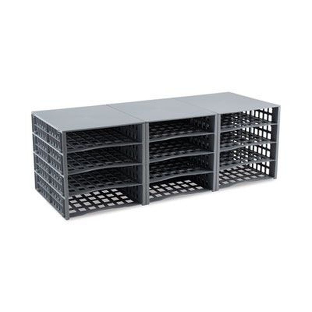 Advantus Gray 12 Compartments Snap Configurable Tray System, 22.75 x 9.75 x 13 inch