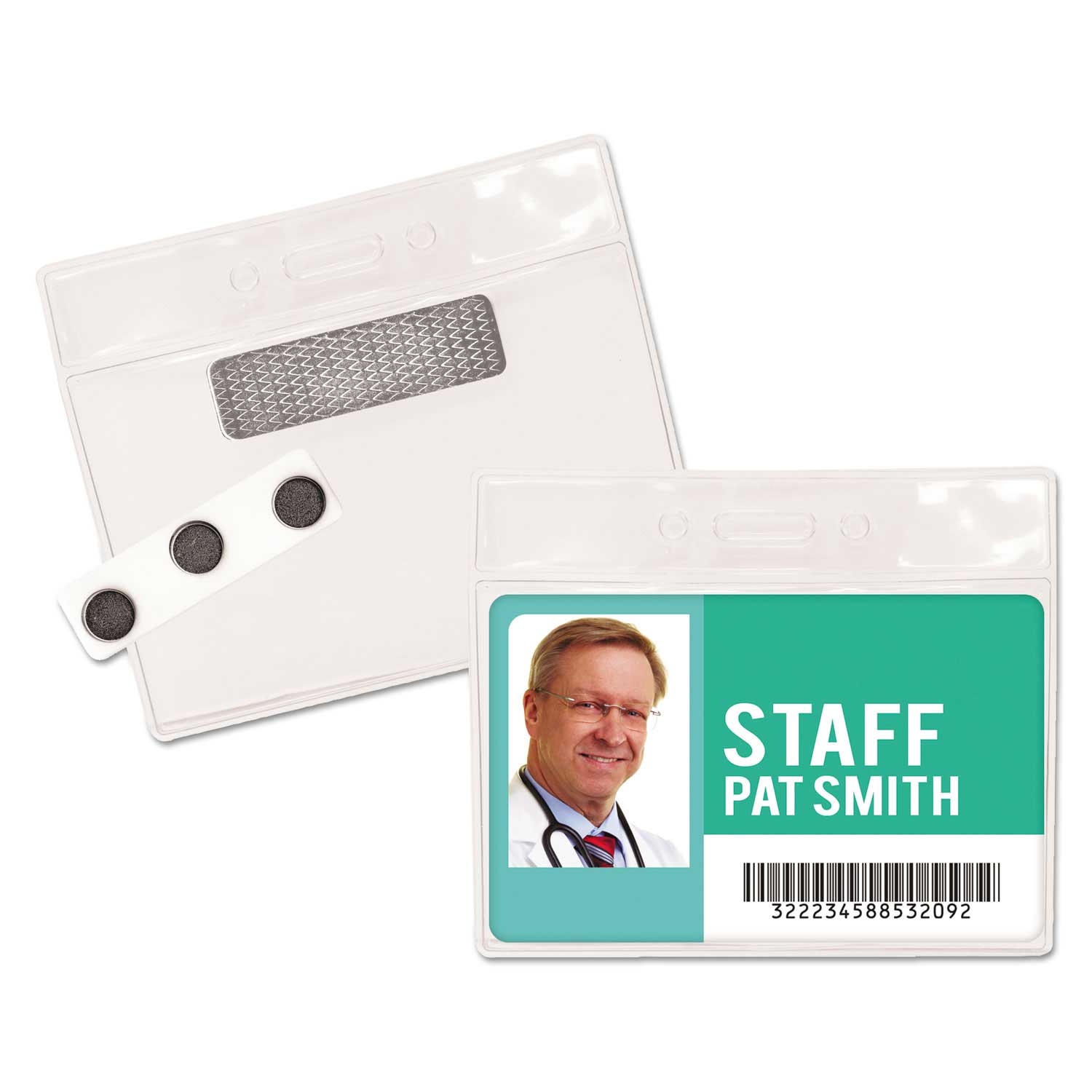 Advantus Horizontal Clear Magnetic-Style Name Badge Kit, 4 x 3 inch -- 20 per case
