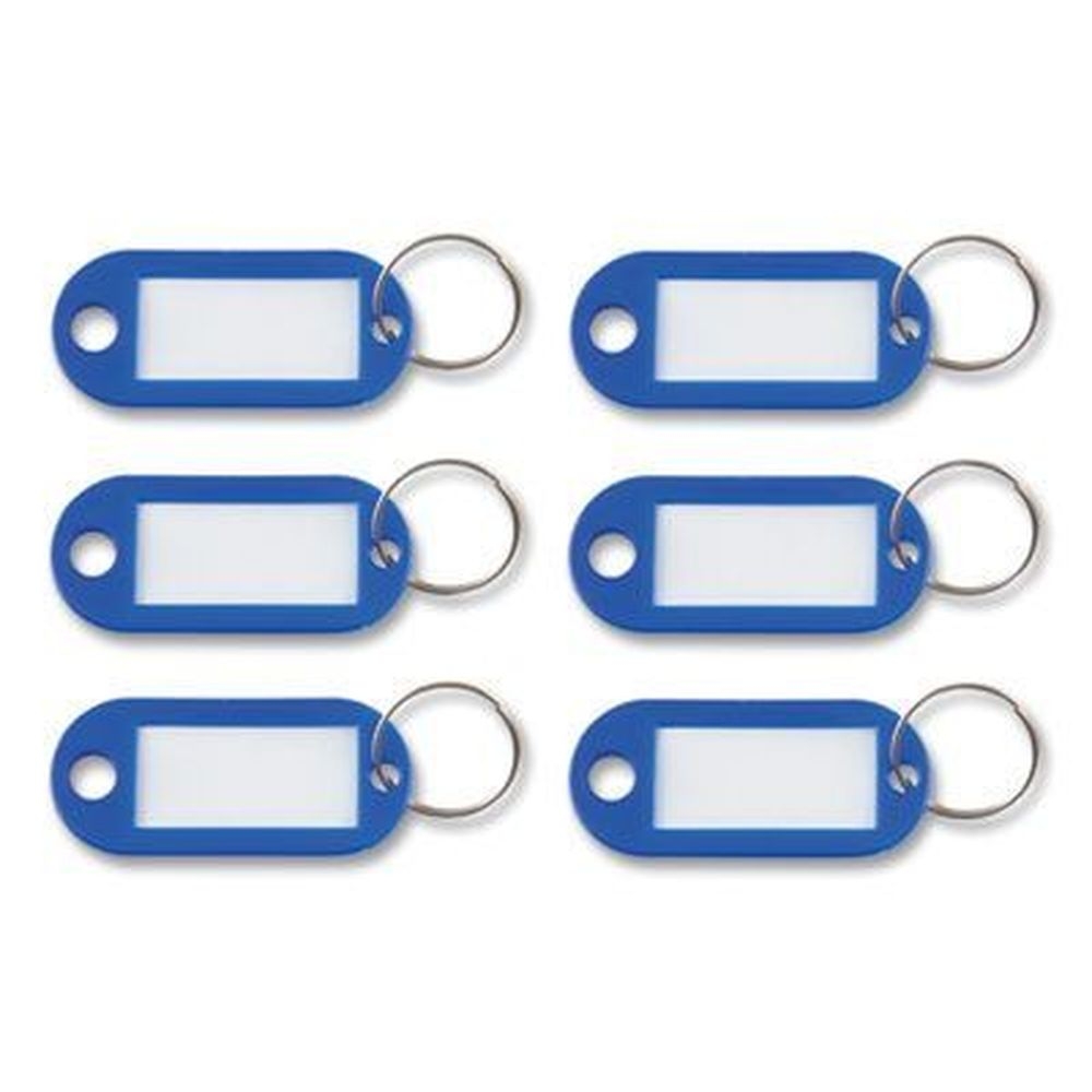 Advantus Dark Blue Key Tags Label Window, 0.88 x 0.19 x 2 inch -- 6 per pack