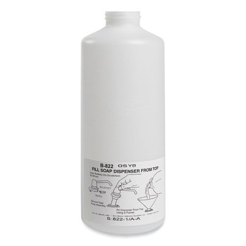 Bobrick Black/White Polyethylene Replacement Soap Container with Cap, 34 Ounce