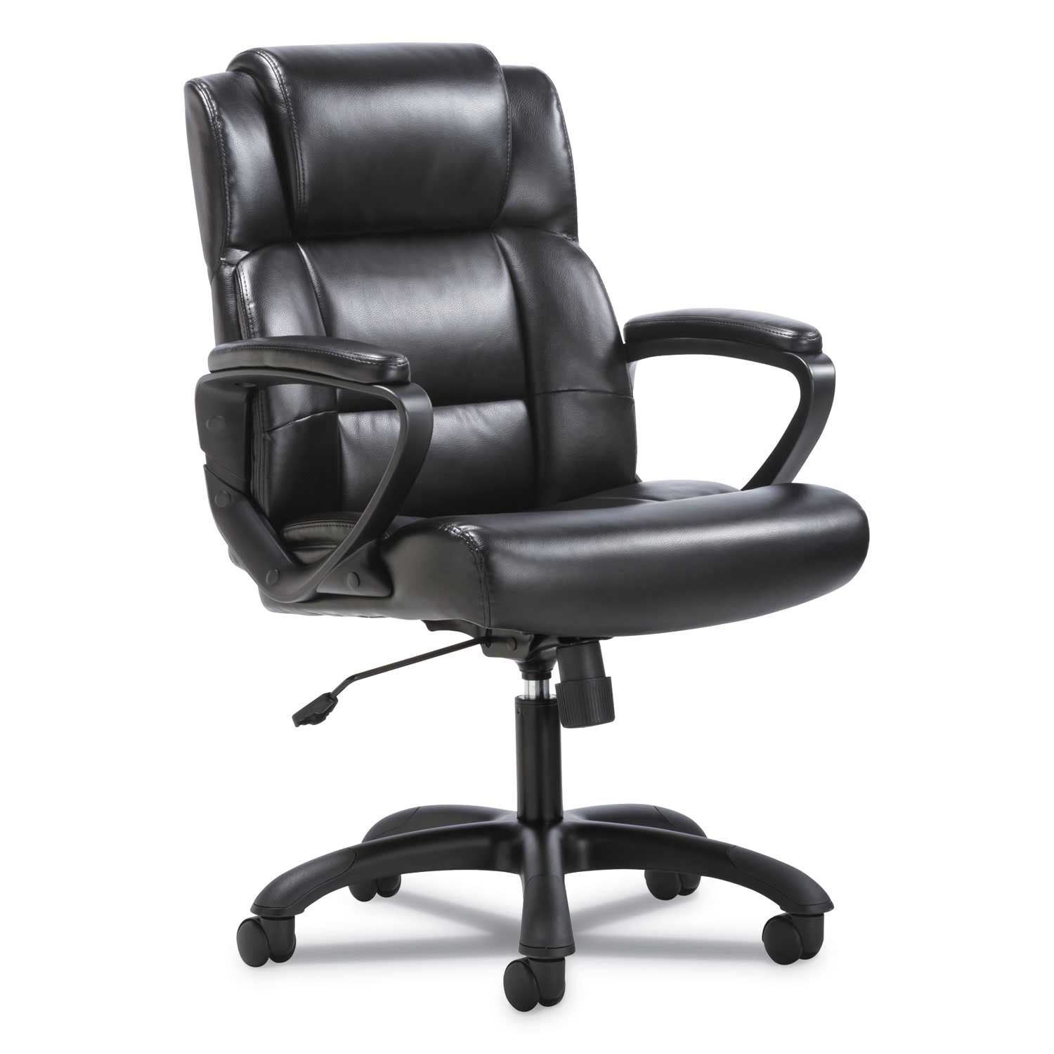 Sadie Black Seat Black Back Mid Back Executive Chair with Black Base, Supports up to 250 Pound