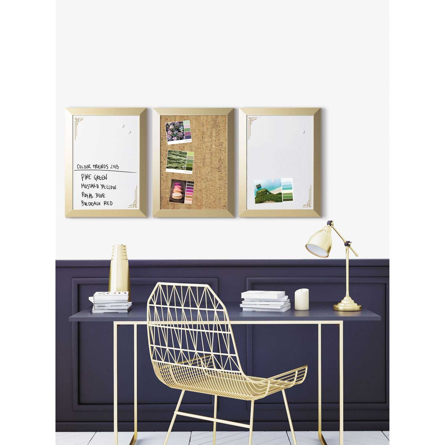 MasterVision Positive Flow Metallic Gold Message Board Set, 18 x 24 inch - 3 per pack -- 1 pack per case