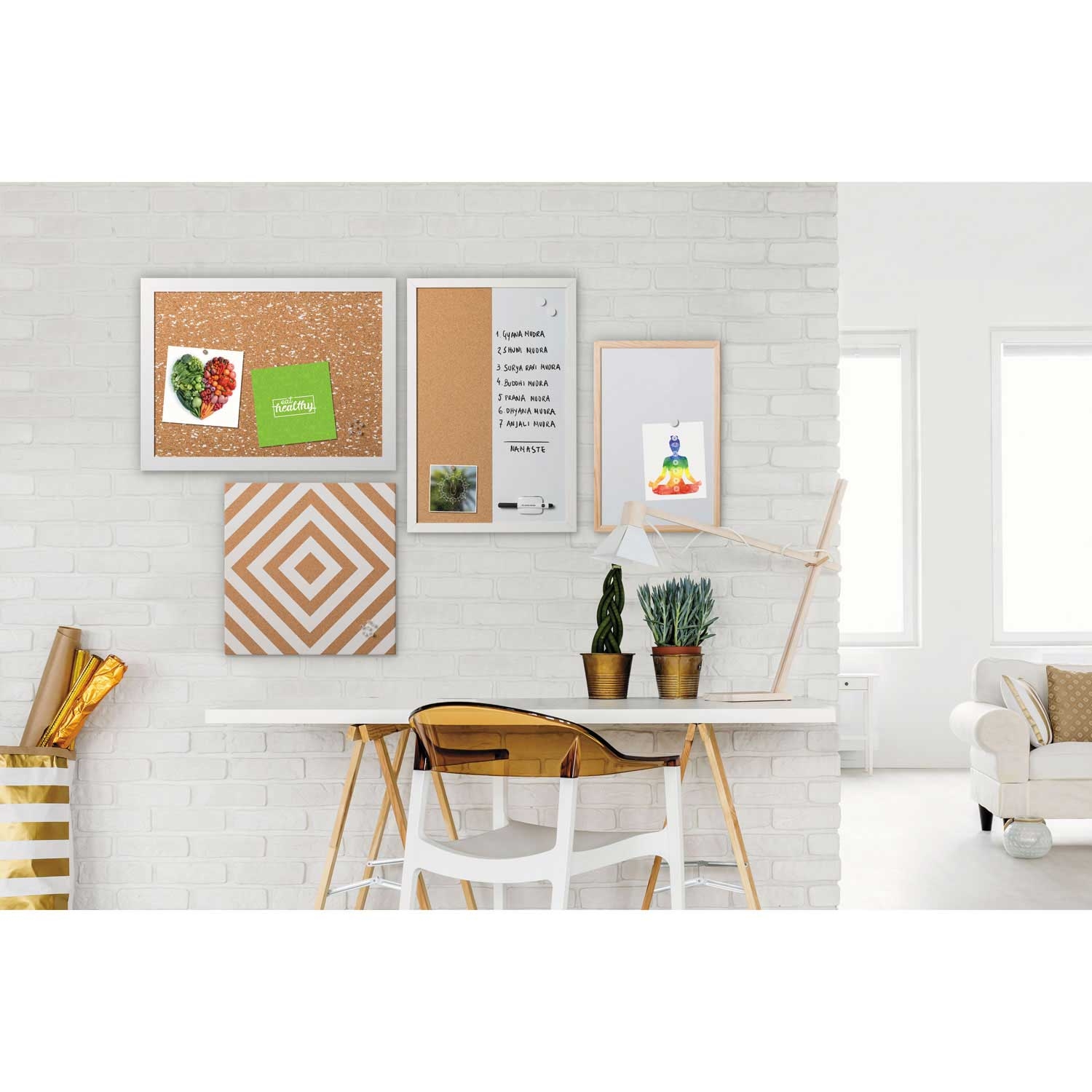 MasterVision Positive Flow Metallic Neutrals Message Board Set - 4 per pack -- 1 pack per case