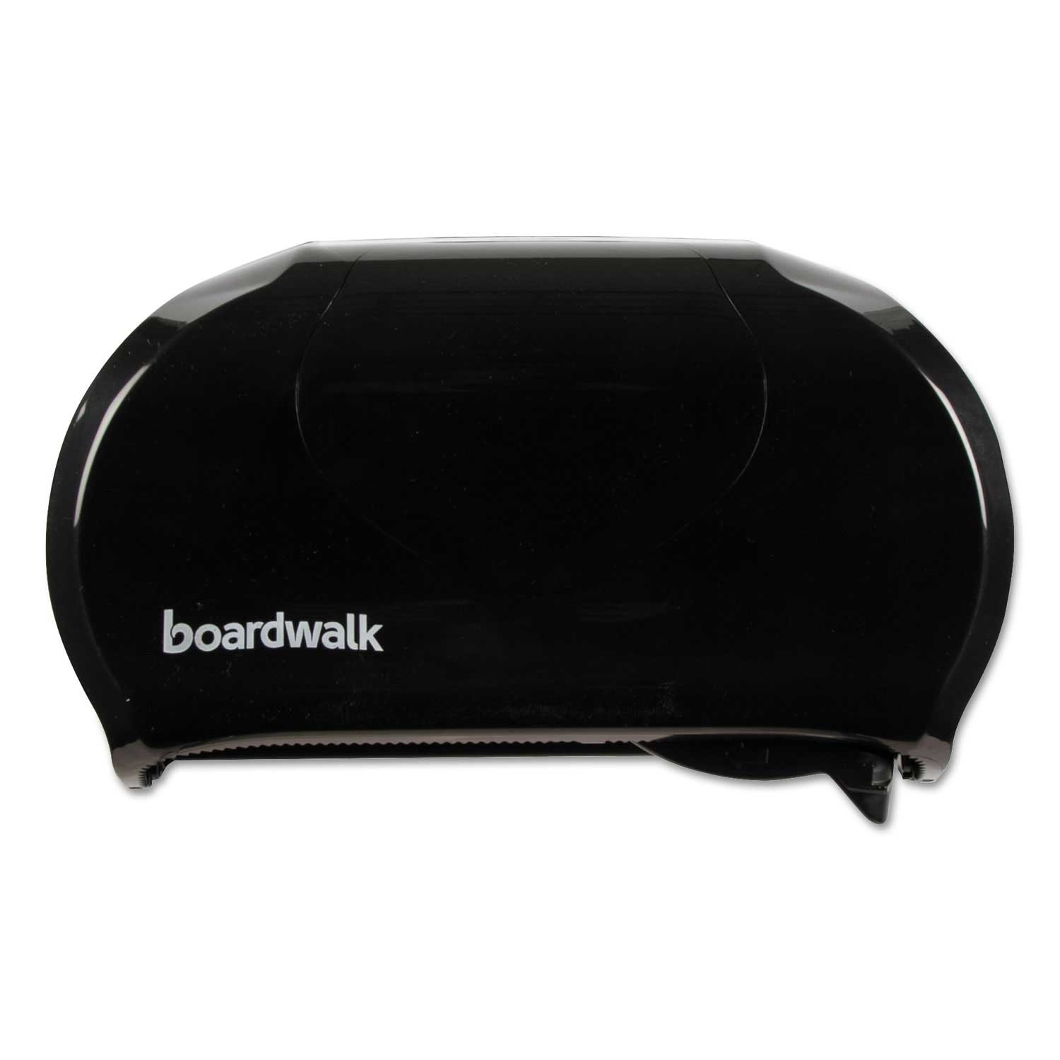 Boardwalk Black Standard Twin Toilet Tissue Dispenser, 13 x 8 3/4 inch