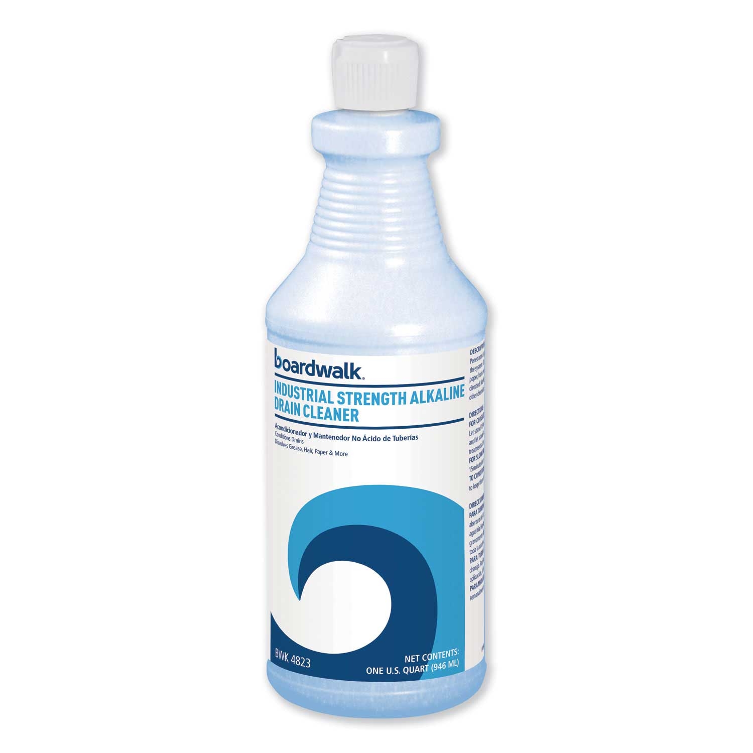 Boardwalk Industrial Strength Unscented Alkaline Drain Cleaner, 32 Ounce Bottle -- 12 per case
