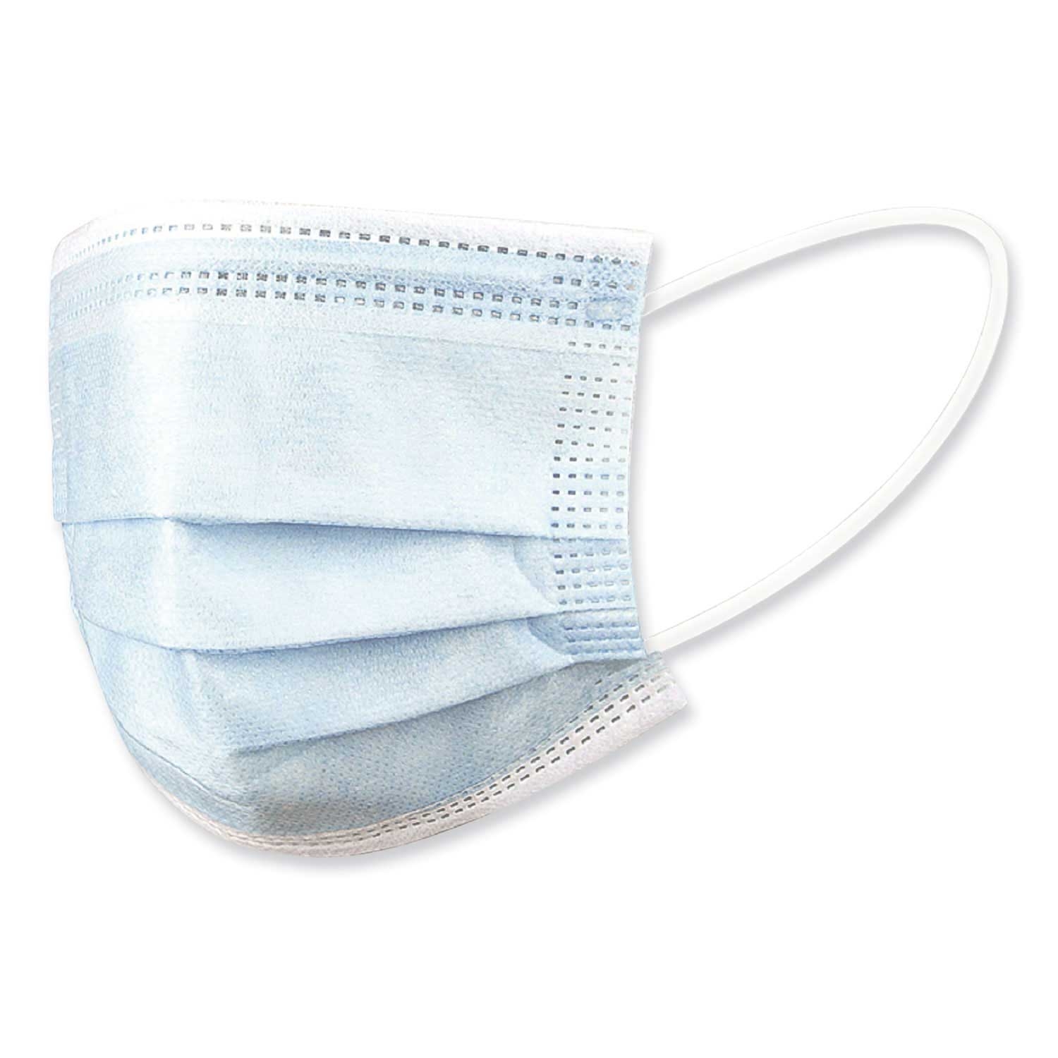 Boardwalk Blue Three-Ply General Use Face Mask - 50 per box -- 1 box