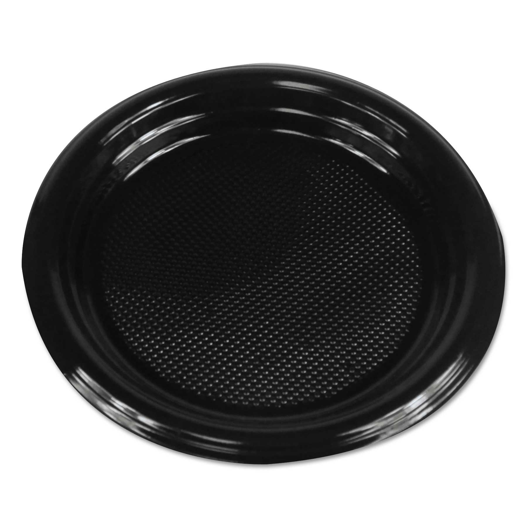 Boardwalk Black Hi Impact Plastic Dinnerware Plate, 6 inch Diameter -- 1000 per case