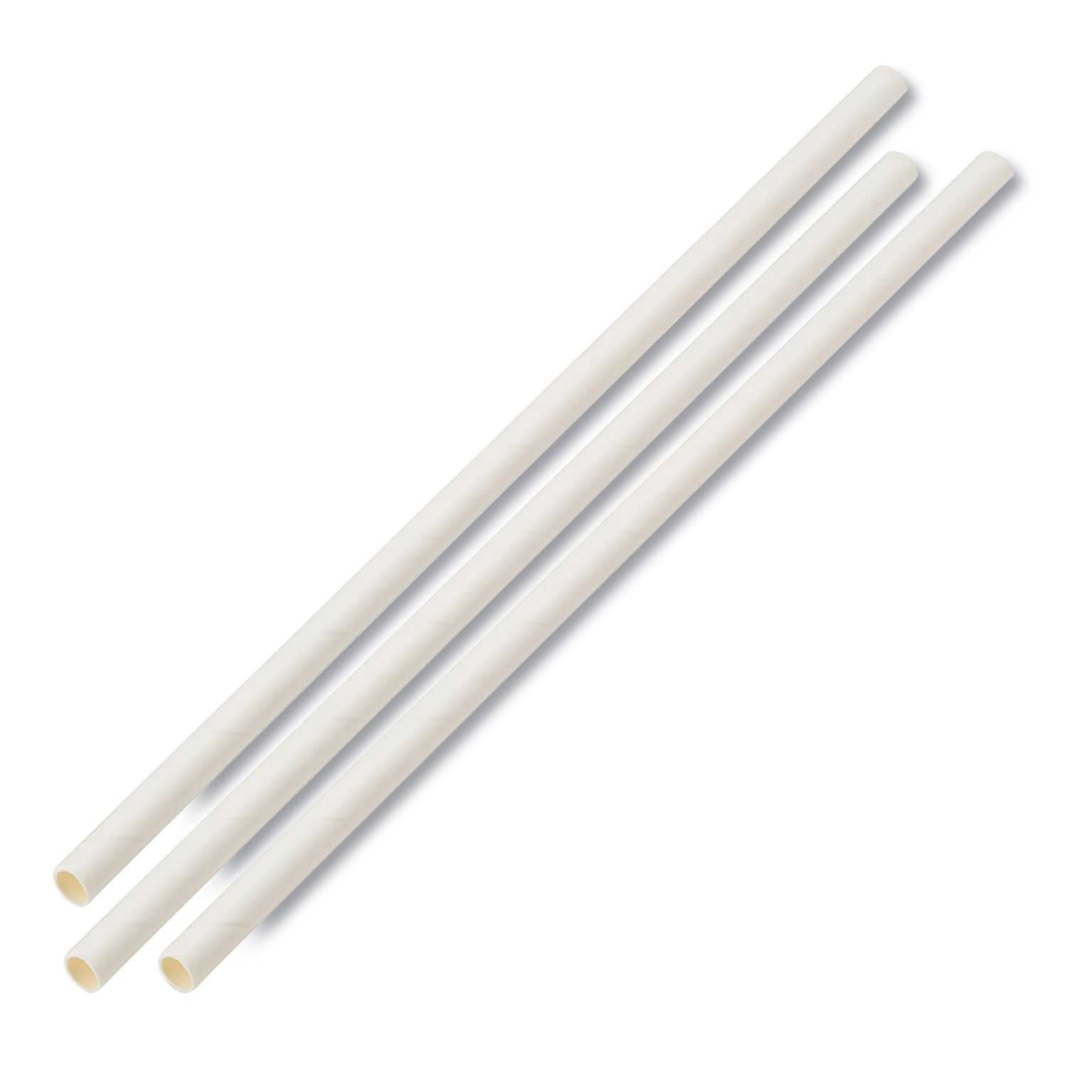Boardwalk White Unwrapped Paper Straw, 7 3/4 x 1/4 inch -- 4800 per case