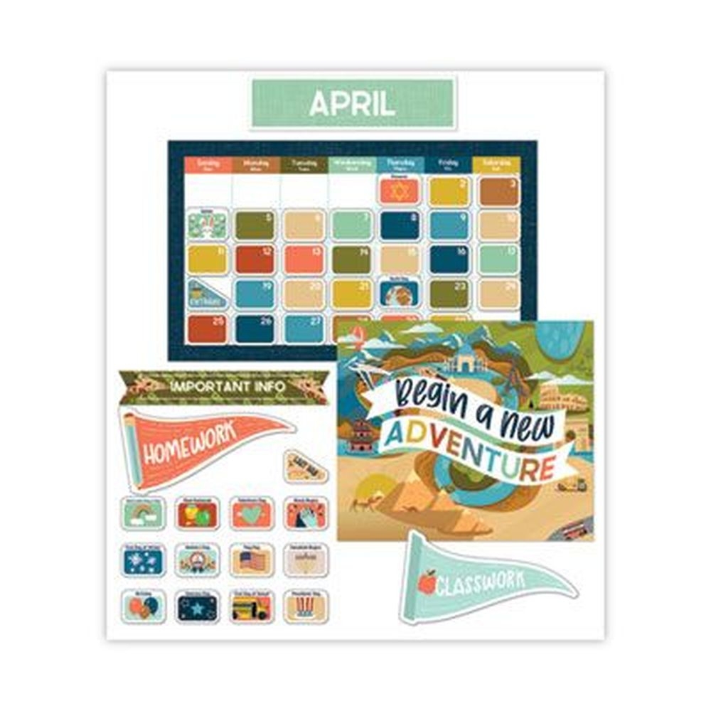 Carson Dellosa Education 123 Pieces Lets Explore Calendar Bulletin Board Set