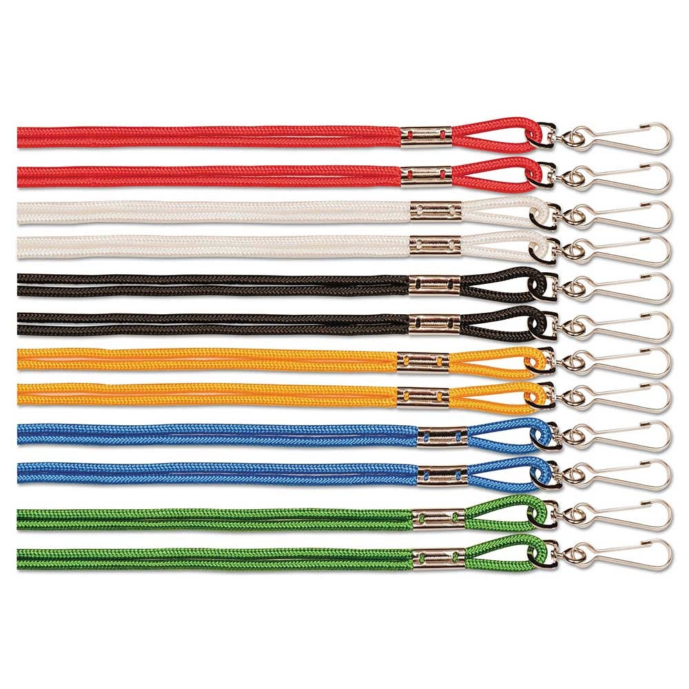Champion Sports Assorted Colors J Hook Style Lanyard, 20 inch Long -- 12 per case