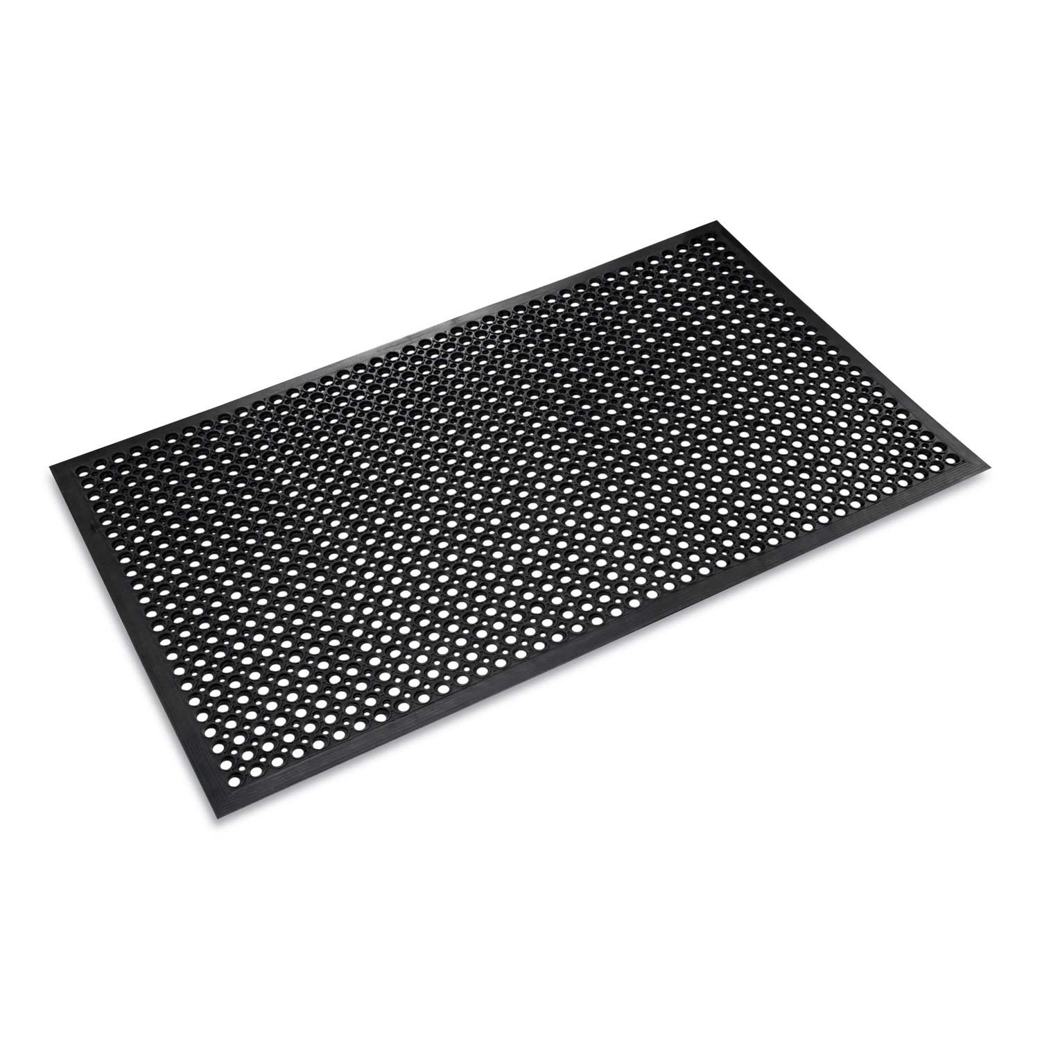Crown Safewalk Light Rubber Black Drainage Safety Anti Fatigue Mat, 36 x 60 inch