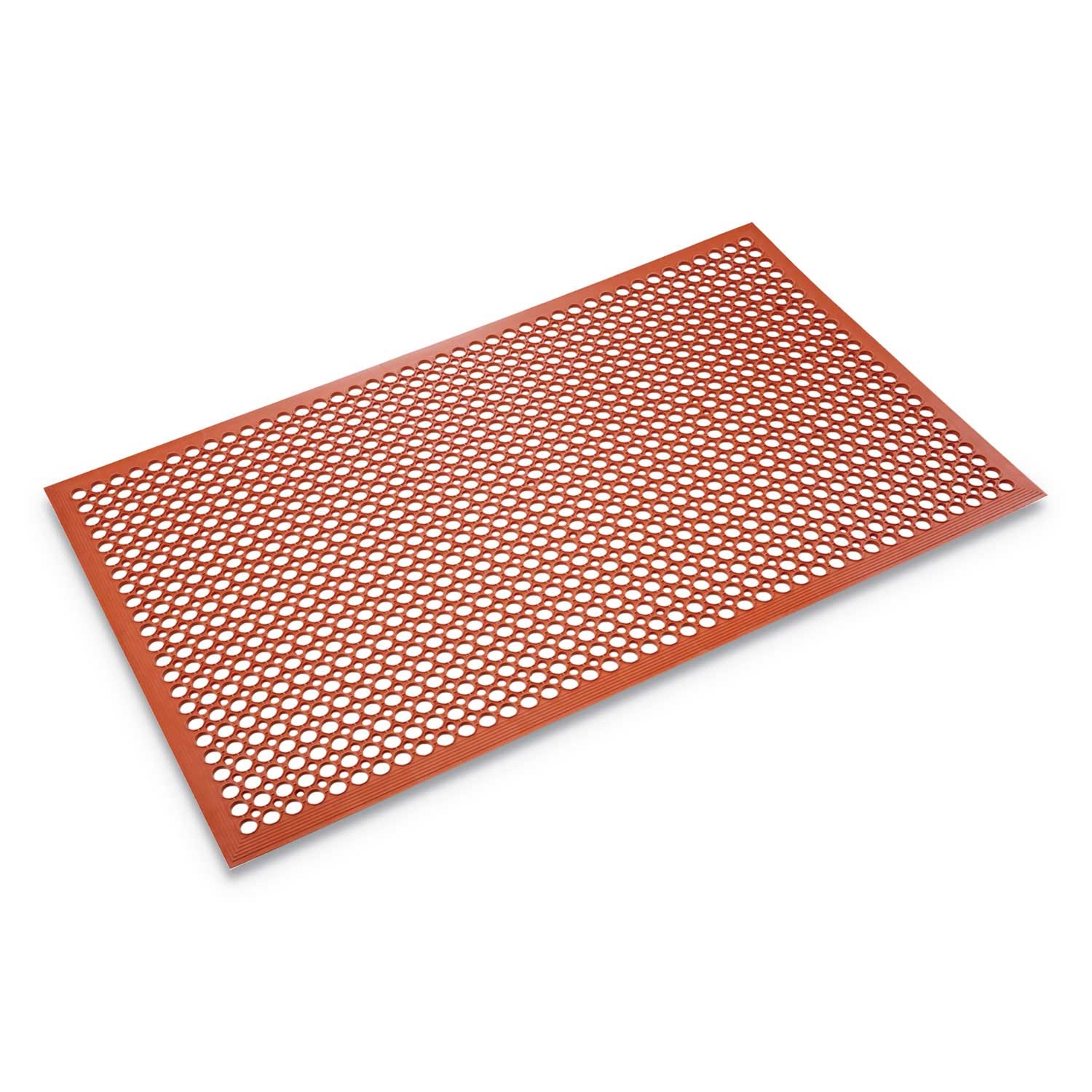 Crown Safewalk Light Rubber Terra Cotta Drainage Safety Anti Fatigue Mat, 36 x 60 inch