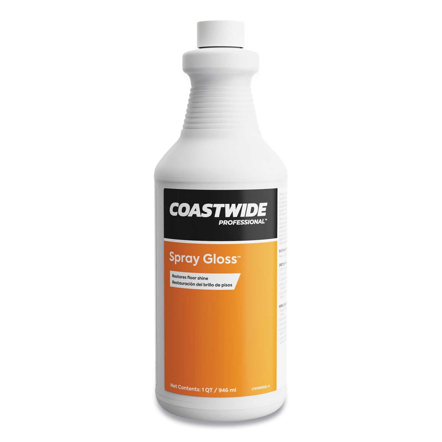 Coastwide Professional Peach Scent Spray Gloss Floor Finish and Sealer, 0.95 Liter Bottle -- 6 per case