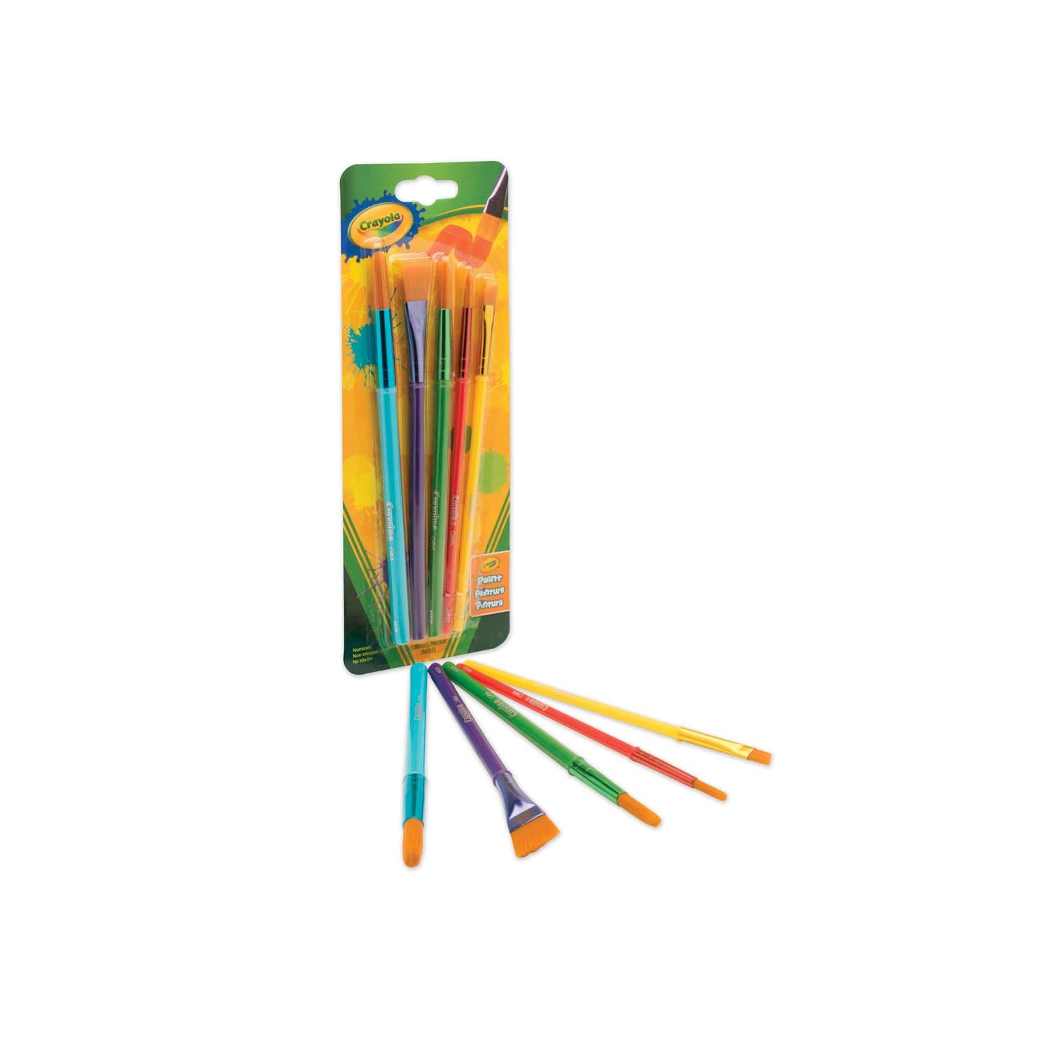 Crayola Assorted Sizes Natural Hair Arts and Craft Brush Set - 5 per set -- 1 pack