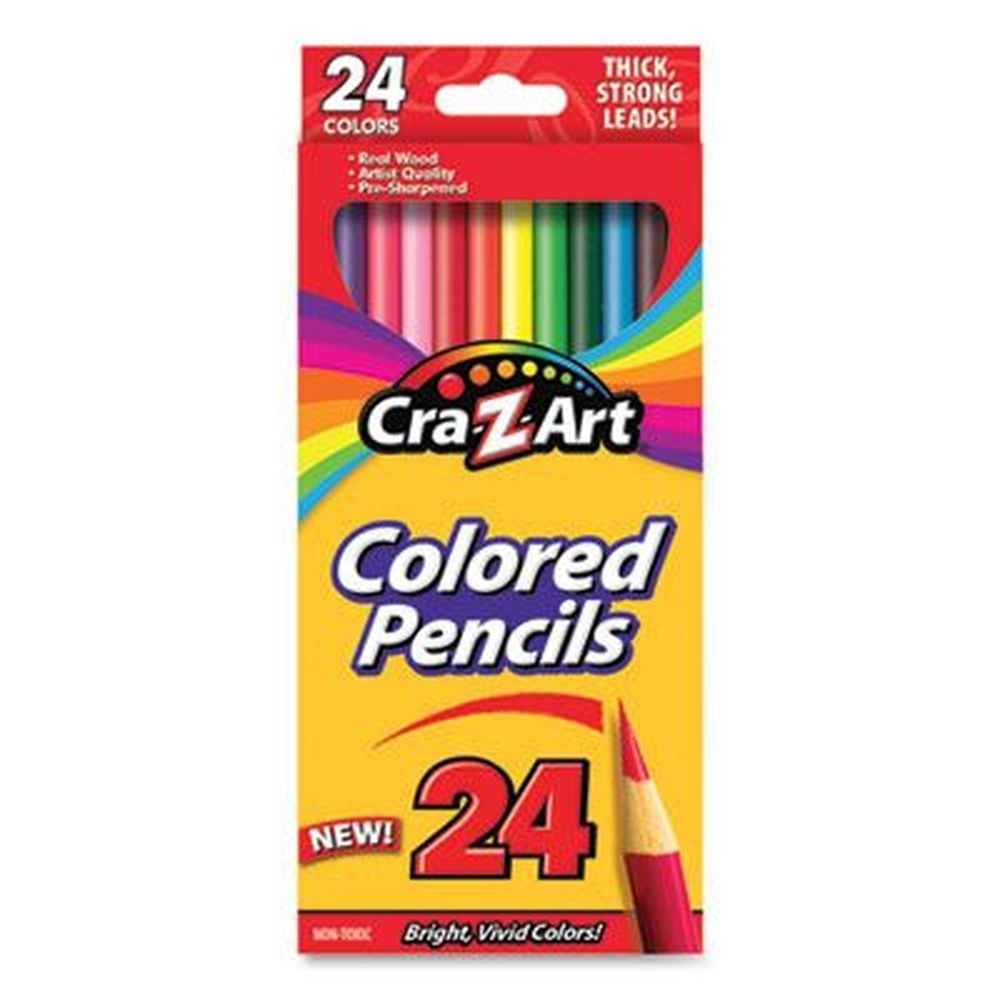 Cra-Z-Art Colored Pencils - 24 Assorted Lead/Barrel Colors -- 24 per set
