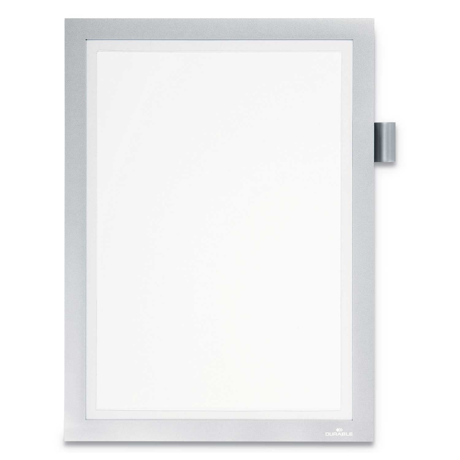 Durable Duraframe PVC Rectangular Silver Frame Note Sign Holder, 8 1/2 x 11 inch
