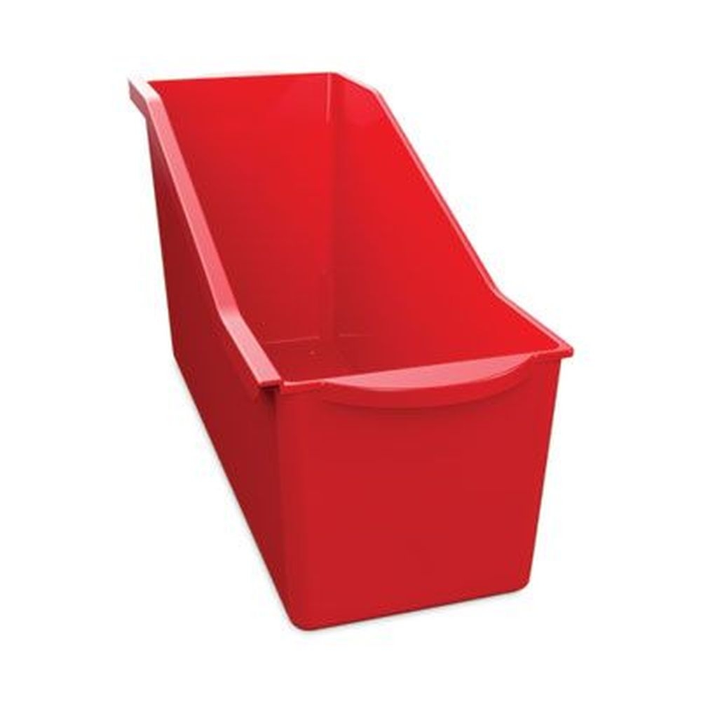 deflecto Red Antimicrobial Book Bin, 14.2 x 5.34 x 7.35 inch