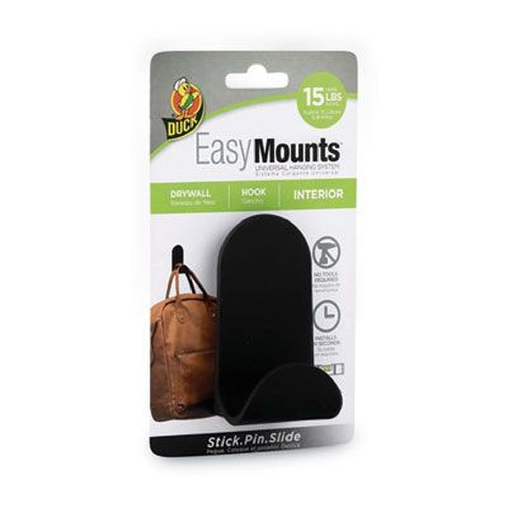 Duck Black EasyMounts Medium J-Hook, 15 Pound Capacity