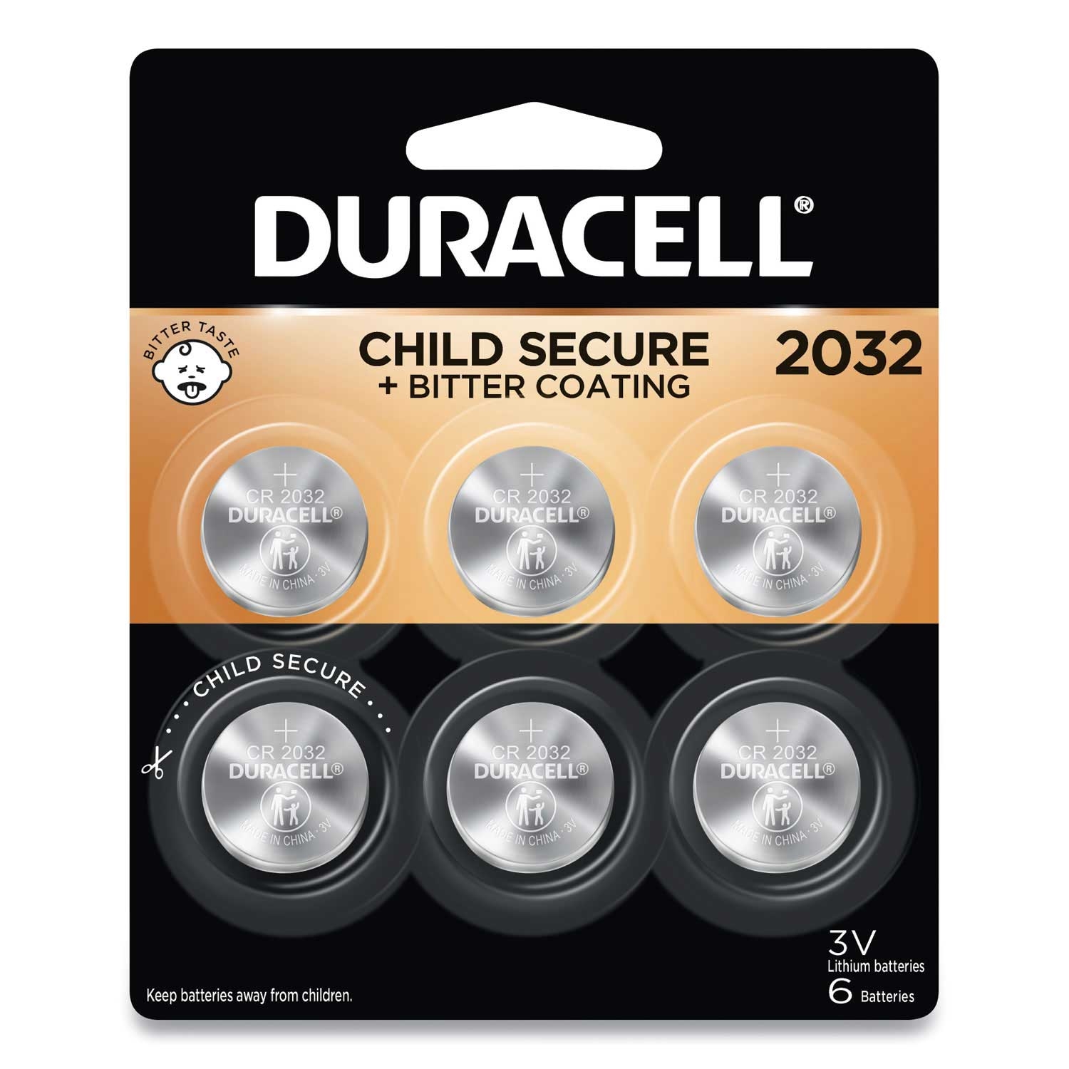Duracell Lithium Coin Battery with Bitterant - 6 per pack
