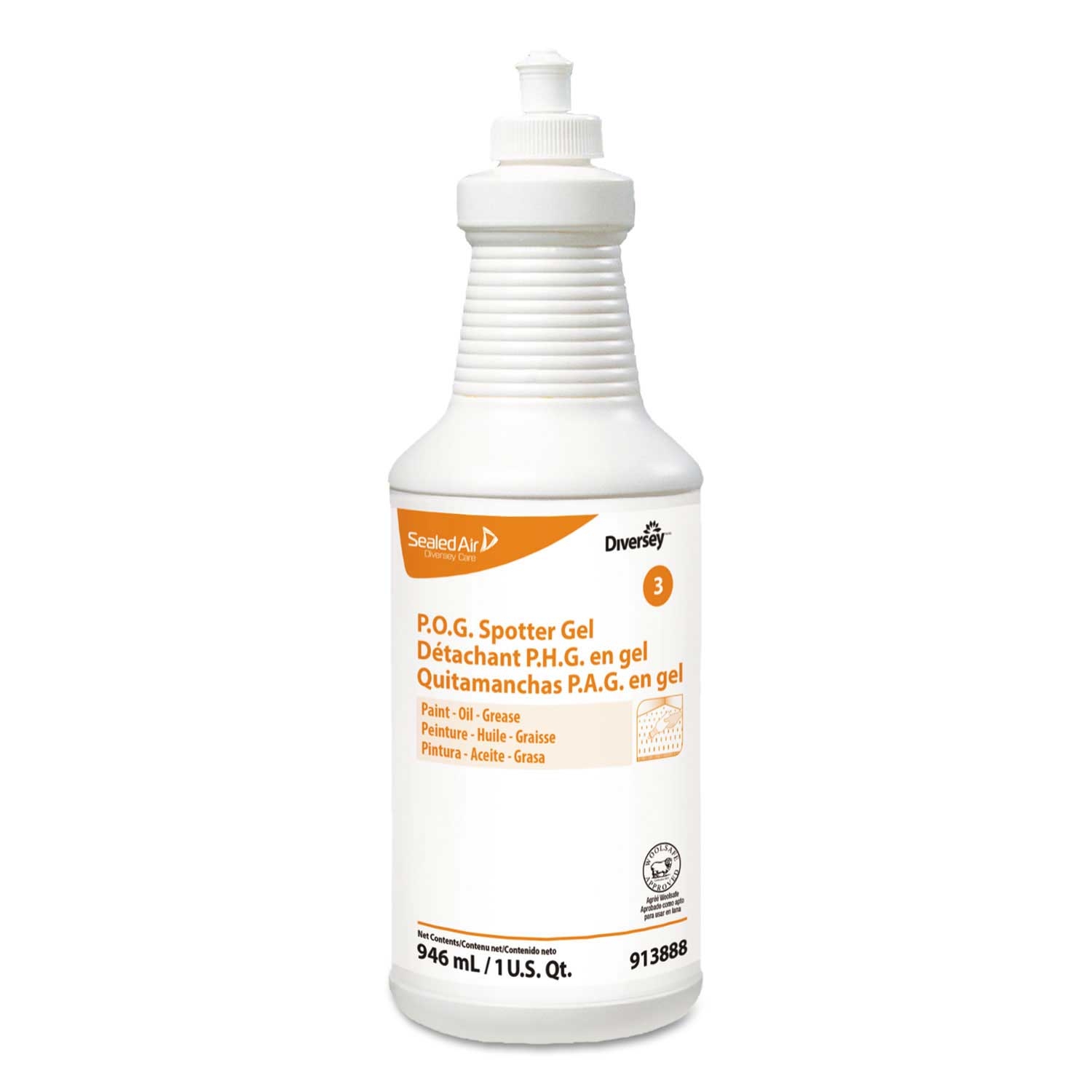 Diversey Fruity Scent Paint Oil and Grease Spotter Gel, 32 Ounce Squeeze Bottle -- 6 per case