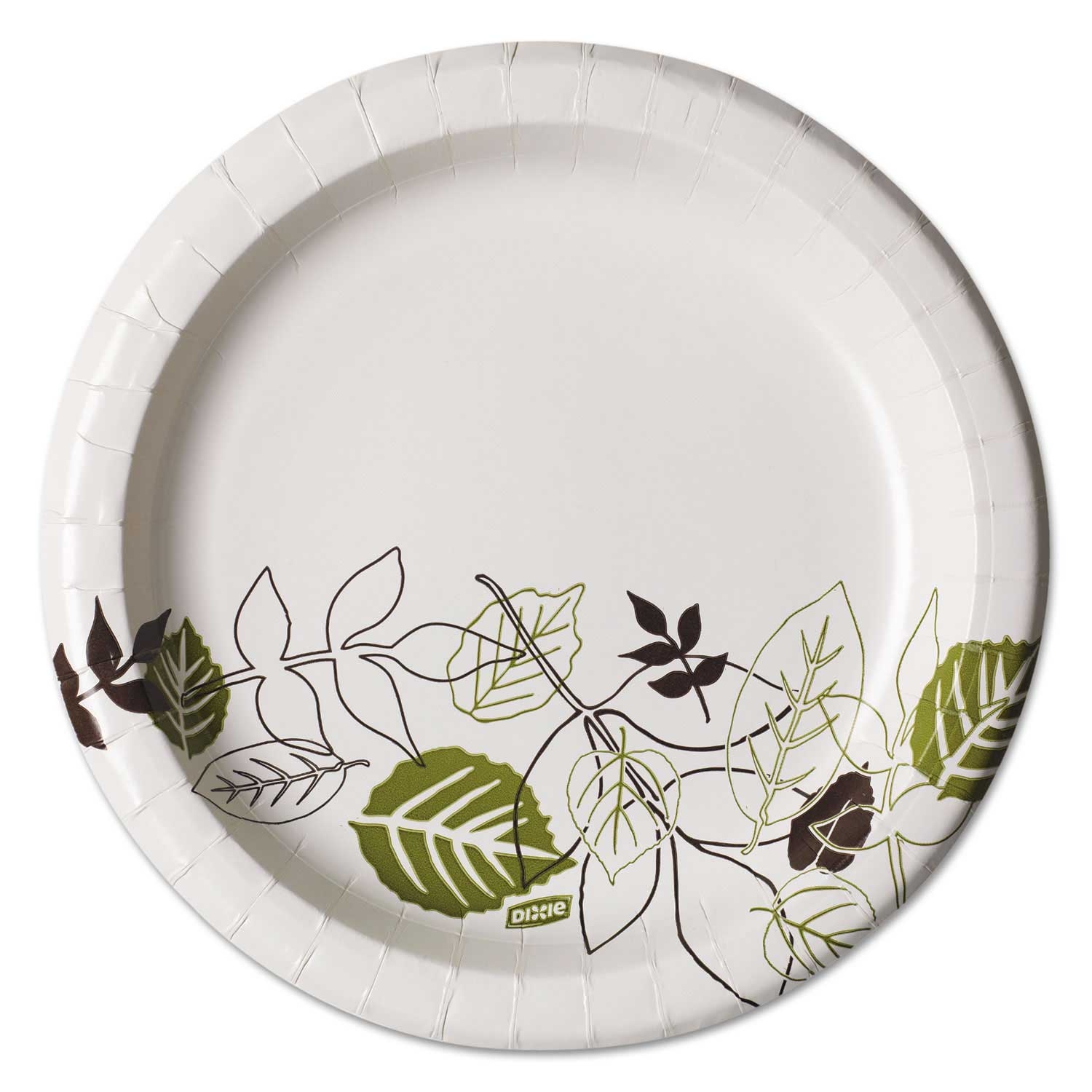 Dixie Pathways Soak Proof Shield Medium Weight Green with Burgundy Paper Plate, 8 1/2 inch -- 125 per case