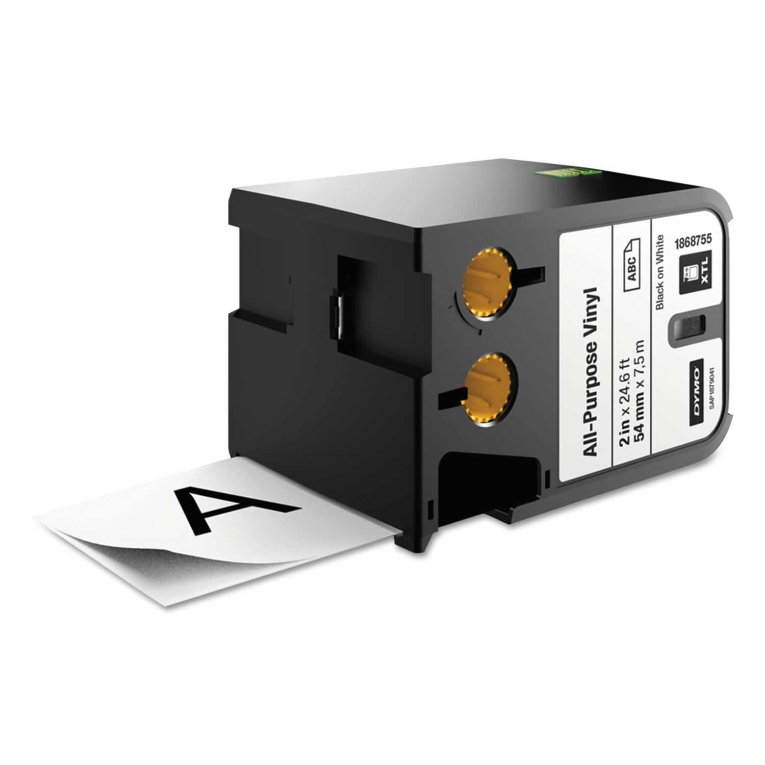 DYMO Black On White XTL All-Purpose Vinyl Label, 2 x 24.6 Feet
